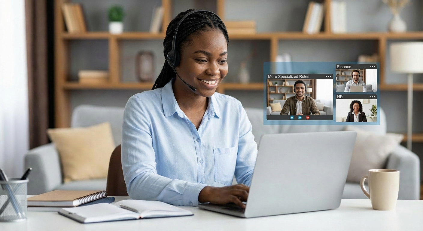 Black African administrative virtual assistant